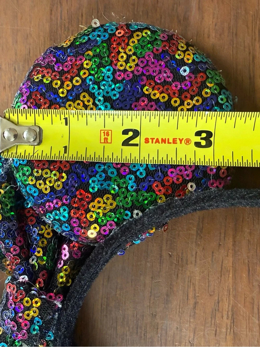 Rainbow Sequin Minnie Ear Headband with Bow - Kids Accessories